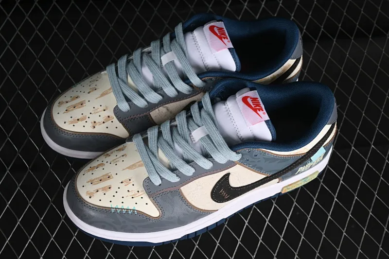All Categories Nk SB Dunk Series Nk SB Dunk Low Low-top sneakers Nk Dunk Low Panda Prank Age of Sail Wave Search Beige Blue Black Low-top casual sneakers DD1391-400